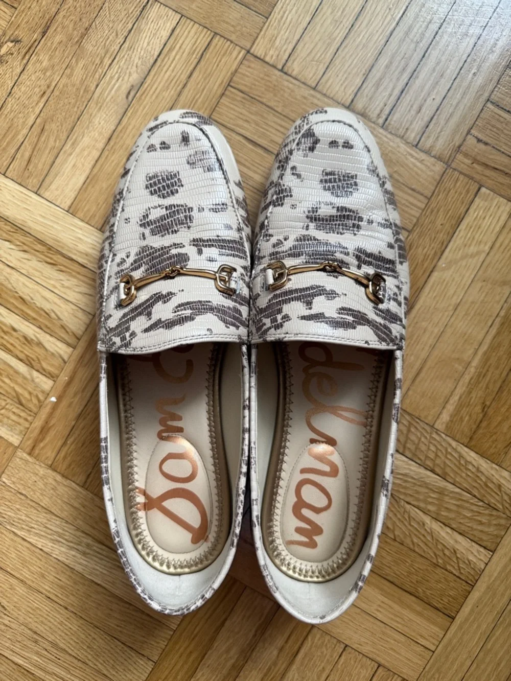 Sam Edelman Leather Snake Print Loraine Loafers